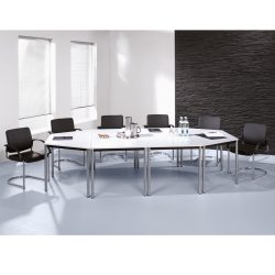 Besprechungstisch Office Grau Holz 160 cm - Material: Holzwerkstoff - Besprechungstisch