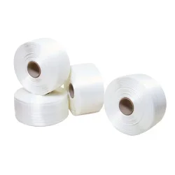 Umreifungsband aus Polyester, verleimt, 19 mm x 600 lfm., Kern-Ø 76 mm, weiss