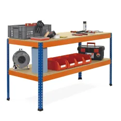 SCHULTE Werktisch mit 2 Spanplatten, HxBxT 990 x 2450 x 621 mm