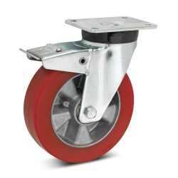 Wicke Lenkrolle Topthane® Soft-PU, inkl. Feststeller im Nachlauf, Ø x Breite 125 x 50 mm, TK 390 kg