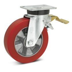 Wicke Lenkrolle Topthane® Soft-PU, inkl. Feststeller im Vorlauf, Ø x Breite 200 x 50 mm, TK 600 kg