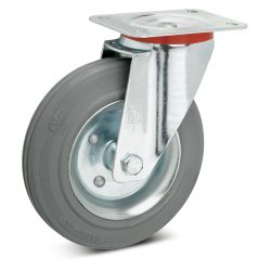 Wicke Lenkrolle Vollgummi, Stahlblechfelge, spurlos, Ø x Breite 125 x 38 mm, TK 100 kg