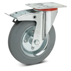 Vollgummi-Reifen spurlos, Rad-Ø x Breite 100 x 30 mm, Lenkrolle mit Doppelstopp Wicke