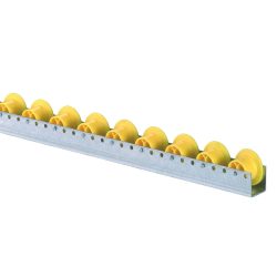 BS ROLLEN Röllchenschiene, robuste Kunststoffröllchen mit Spurkranz für mittlere Lasten, TK pro Rolle 12 kg, Teilung 100 mm