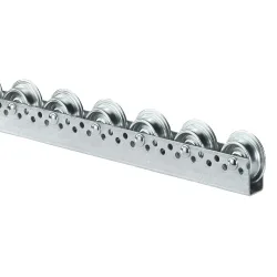 BS ROLLEN Universal-Rollenschiene, Stahlrollen mit Spurkranz für schwereres Ladegut, TK pro Rolle 20 kg, Teilung 75 mm