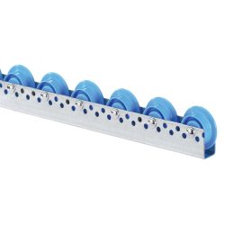 BS ROLLEN Universal-Rollenschiene, Kunststoffrollen mit Spurkranz, TK pro Rolle 10 kg, Teilung 100 mm
