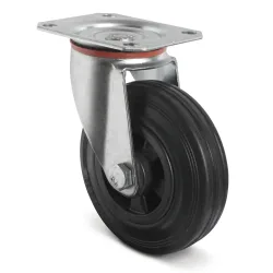 Lenkrolle Vollgummi, PP-Felge, Ø x Breite 200 x 50 mm, TK 205 kg
