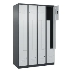 C+P Z-Spind Classic PLUS, 8 Abteile, HxBxT 1.850 x 1.200 x 500 mm, anthrazitgrau, lichtgrau, Zylinderschloss