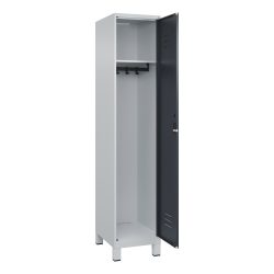 C+P Spind Classic PLUS, Füsse, 1 Abteil, HxBxT 1.950 x 400 x 500 mm, lichtgrau, anthrazitgrau, Zylinderschloss, ohne Mitteltrennwand