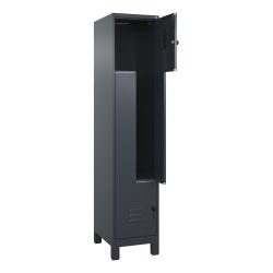 C+P Z-Spind Classic PLUS, Füsse, 2 Abteile, HxBxT 1.950 x 400 x 500 mm, anthrazitgrau, anthrazitgrau, für Vorhängeschloss
