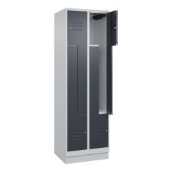 C+P Z-Spind Classic PLUS, Sockel, 4 Abteile, HxBxT 1.950 x 600 x 500 mm, lichtgrau, anthrazitgrau, Zylinderschloss