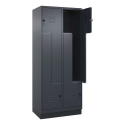 C+P Z-Spind Classic PLUS, Sockel, 4 Abteile, HxBxT 1.950 x 800 x 500 mm, anthrazitgrau, anthrazitgrau, für Vorhängeschloss
