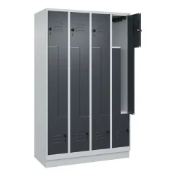 C+P Z-Spind Classic PLUS, Sockel, 8 Abteile, HxBxT 1.950 x 1.200 x 500 mm, lichtgrau, anthrazitgrau, für Vorhängeschloss