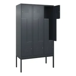 C+P Z-Spind Classic PLUS, Gestell, 6 Abteile, HxBxT 2.120 x 1.200 x 500 mm, anthrazitgrau, anthrazitgrau, Zylinderschloss