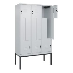 C+P Z-Spind Classic PLUS, Gestell, 6 Abteile, HxBxT 2.120 x 1.200 x 500 mm, lichtgrau, lichtgrau, für Vorhängeschloss