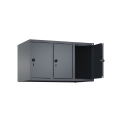 C+P Aufsatzschrank für Kleiderspind Serie Classic PLUS, 3 Abteile Breite 300 mm, anthrazitgrau, anthrazitgrau, für Vorhängeschloss