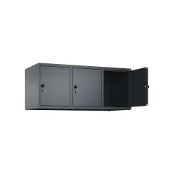 C+P Aufsatzschrank für Kleiderspind Serie Classic PLUS, 3 Abteile Breite 400 mm, anthrazitgrau, anthrazitgrau, für Vorhängeschloss