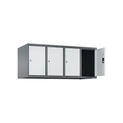 C+P Aufsatzschrank für Kleiderspind Serie Classic PLUS, 4 Abteile Breite 300 mm, anthrazitgrau, lichtgrau, Zylinderschloss