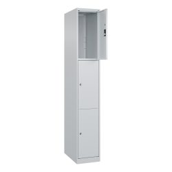C+P Schliessfachschrank Classic PLUS, 1 Abteil, HxBxT 1.850 x 300 x 500 mm, lichtgrau, lichtgrau, 3 Fächer, Zylinderschloss