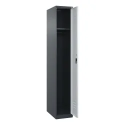 C+P Spind Classic PLUS, 1 Abteil, HxBxT 1.850 x 300 x 500 mm, anthrazitgrau, lichtgrau, Zylinderschloss, ohne Mitteltrennwand