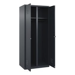 C+P Schwarz-Weiss-Spind Classic PLUS, 2 Abteile, HxBxT 1.850 x 800 x 500 mm, anthrazitgrau, anthrazitgrau, für Vorhängeschloss