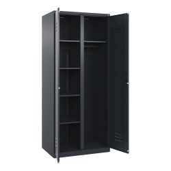 C+P Wäsche-, Garderobenspind Classic PLUS, 2 Abteile, HxBxT 1.850 x 800 x 500 mm, anthrazitgrau, anthrazitgrau, für Vorhängeschloss