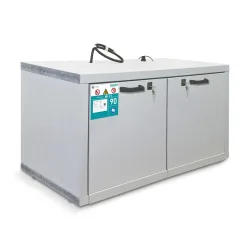 PRIORIT Untertisch-Brandschutzschrank, Feuerwiderstand 90 Min., HxBxT 630 x 1.100 x 570 mm, 2 Vollauszüge