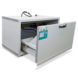 PRIORIT Untertisch-Brandschutzschrank, Feuerwiderstand 90 Min., HxBxT 630 x 592 x 570 mm, 1 Vollauszug