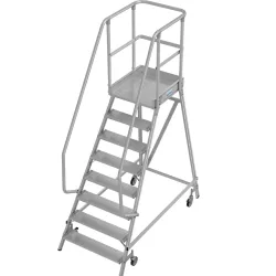 KRAUSE, Fahrbare Podestleiter Krause Stabilo Professional, einseitig begehbar, 1x8 Stufen, 600 x 700 mm Plattform, 3950 mm Arbeitshöhe