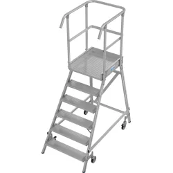 KRAUSE, KRAUSE® STABILO Podesttreppe, 1-seitig, verfahrbar, Standhöhe 1,45 m
