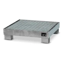 Bauer® Auffangwanne aus Stahl, für 4x 60-Liter-Fass, Auffangvolumen 61 l, inkl. Gitterrost, feuerverzinkt