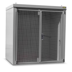 Gasflaschencontainer BAUER GFC-B M2, B 1570 x T 2125 x H 2265, für 35 Gasflaschen, feuerbeständig, abschliessbar, grau