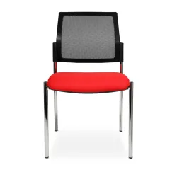 Topstar® Besucherstuhl BtoB 10 mit Netz-Rückenlehne + 4 Fuss Gestell, rot