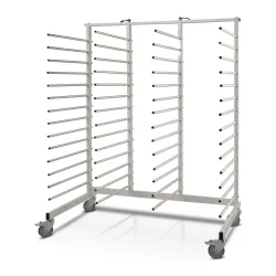 Tragarmwagen Cira, einseitig, 14 Fächer, Fachtiefe 650 mm, Mittelstreben seitlich verstellbar Kongamek