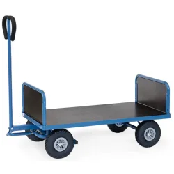 fetra® Handwagen mit Vollgummirädern, 2 Wände, HxBxL 1.192 mm x 709 mm x 1.472 mm, Tragkraft 500 kg