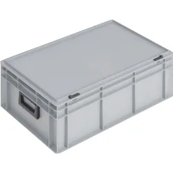 Ku.-Koffer L600xB400xH233mm PP 2 Griffe Schiebeverschluss grau 42l