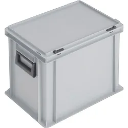 Ku.-Koffer L400xB300xH333mm PP 2 Griffe Schiebeverschluss grau 31l