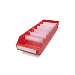 STEMO Regalkästen mit Sichtöffnung, BxT 180 x 500 mm, rot