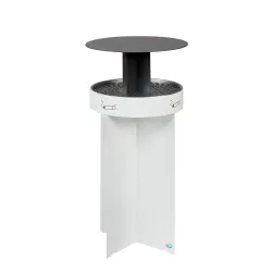 VAR Kombiascher R44, mit Überdachung, Wand- oder Pfostenmontage, weiss/eisenglimmer