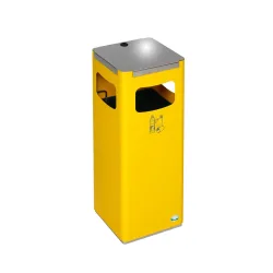 VAR® Wertstoffsammler WSG 25R, für den Aussenbereich, mit 3 Einwurföffnungen, Volumen 22 Liter, verkehrsgelb