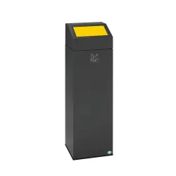 VAR® Wertstoffsammler WSG 85E, für den Innenbereich, selbstlöschend, Inhalt 89 Liter, eisenglimmer, verkehrsgelb