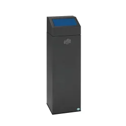 VAR® Wertstoffsammler WSG 85E, für den Innenbereich, selbstlöschend, Inhalt 89 Liter, eisenglimmer, enzianblau