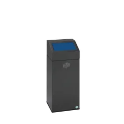 VAR® Wertstoffsammler WSG 55E, für den Innenbereich, selbstlöschend, Inhalt 60 Liter, eisenglimmer, enzianblau