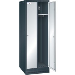 Thur Metall Akku-Ladeschrank mit Garderoben, HxBxT 1800 mm x 600 mm x 500 mm, Key Lock, anthrazitgrau/lichtgrau