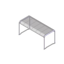 Drahtgitter-Tisch Apollo, HxBxT 735 x 1.590 x 690 mm, rubinrot