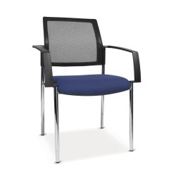 Topstar® Besucherstuhl BtoB 10 mit Netz-Rückenlehne + 4 Fuss Gestell + Armlehne, rot