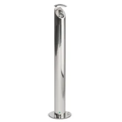 Edelstahl-Standascher, abschließbar, Volumen 4,2 l, Ø 120 mm, gebürstet VAR