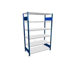 SCHULTE Fachbodenregal enzianblau/lichtgrau mit 6 Stahlblechböden, Fachlast 150 kg, HxBxT 2.000 x 1.360 x 636 mm