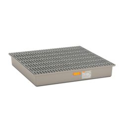 CEMO Auffangwanne aus GFK, HxBxT 200 x 1.280 x 1.280 mm, Gitterrost aus GFK