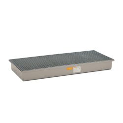 CEMO Auffangwanne aus GFK, HxBxT 200 x 850 x 1.880 mm, Gitterrost aus Stahl